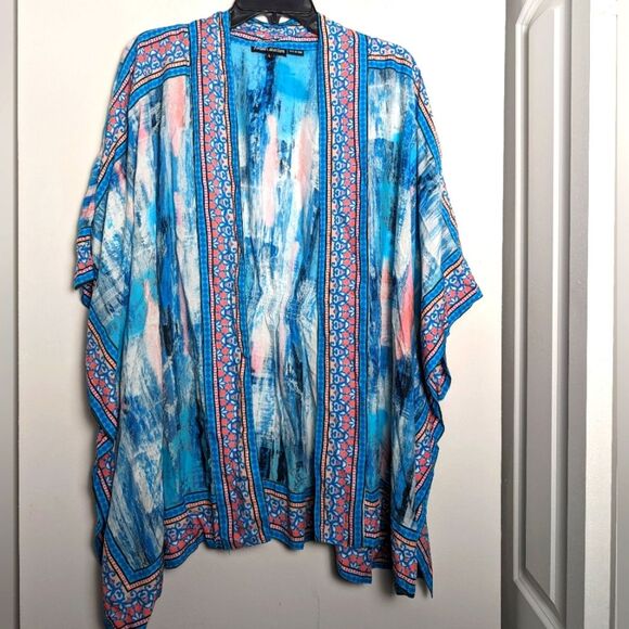 Anthropologie Tops - Anthro Tolani Artsy abstract boho kimono cardigan sz L colorful beach vacation